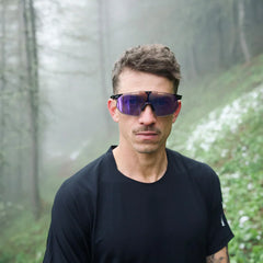 Gafas 100% Hipercraft SQ Negro Gloss Lente Fotocromatico Purpura Espejo
