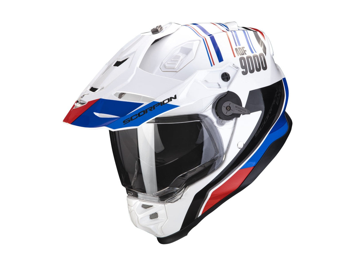 Casco Scorpion ADF-9000 Air Desert Blanco/Azul/Rojo