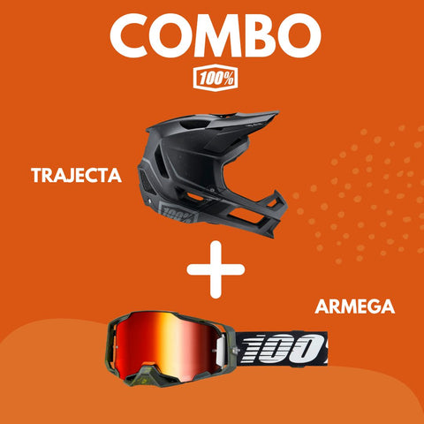 Combo Casco 100% Trajecta + Goggles 100% Armega Soledad