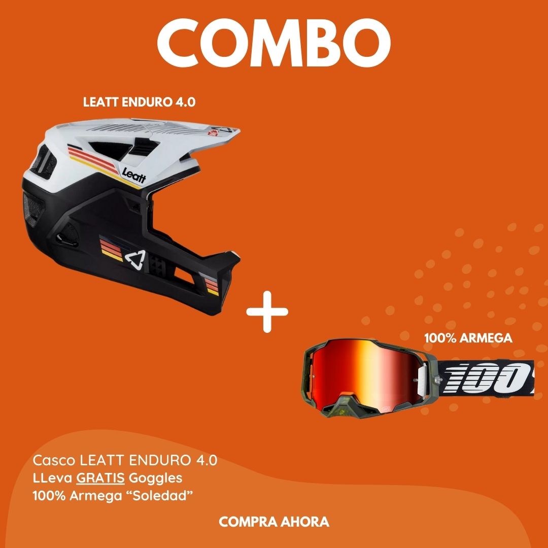 Combo Casco Leatt Enduro 4.0 + Goggles 100% Armega Soledad