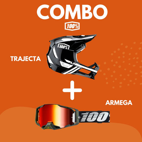 Combo Casco 100% Trajecta + Goggles 100% Armega Soledad