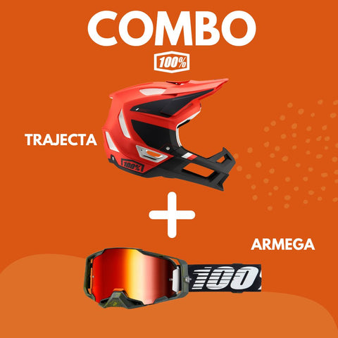 Combo Casco 100% Trajecta + Goggles 100% Armega Soledad