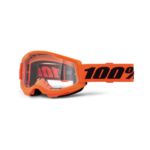 Goggle 100%  Strata 2 Naranja Neon Lente clear Niño