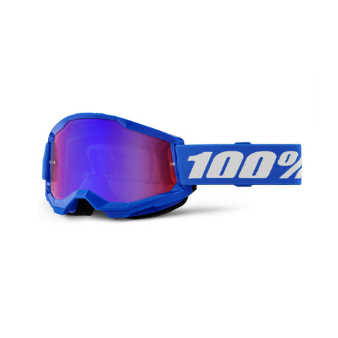 Goggle 100%  Strata 2 Azul Lente Rojo Azul Espejo Niño