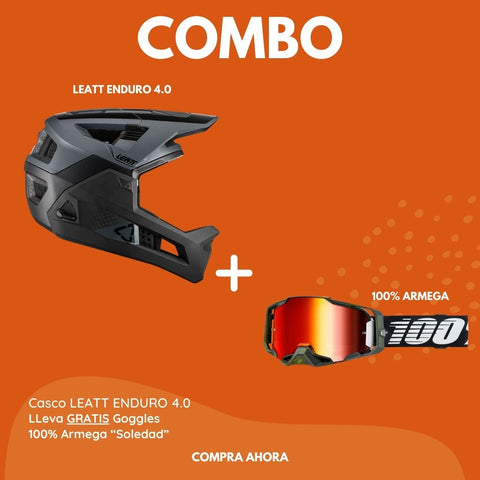 Combo Casco Leatt Enduro 4.0 + Goggles 100% Armega Soledad