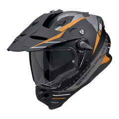 Casco Scorpion ADF-9000 Air Feat Negro Mate/Plata/Naranja