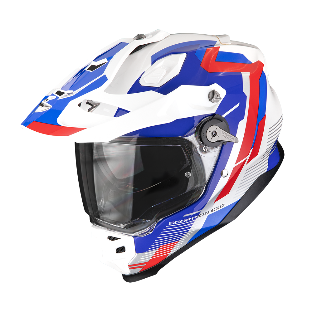 Casco Scorpion ADF-9000 Air Patrol Blanco/Azul/Rojo