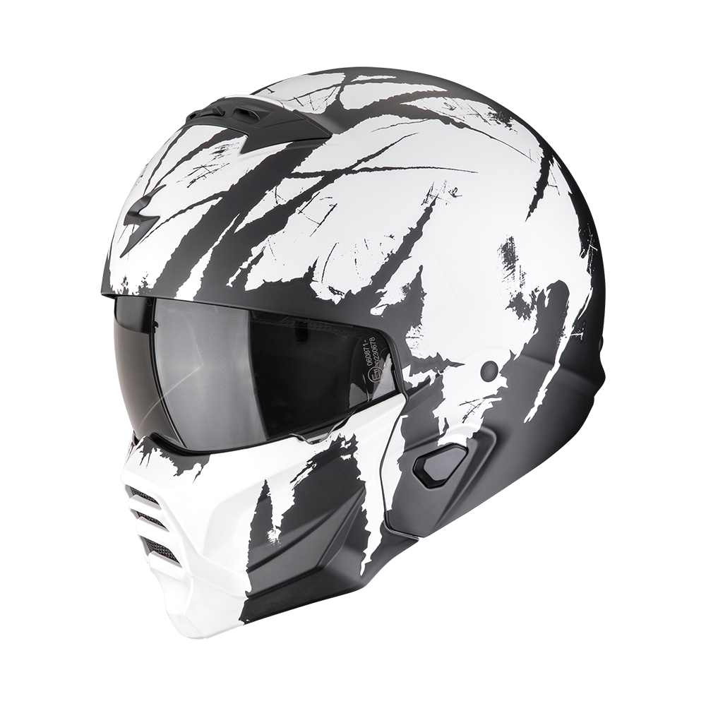 Casco Scorpion Exo-Combat II Marauder Negro Mate/Blanco
