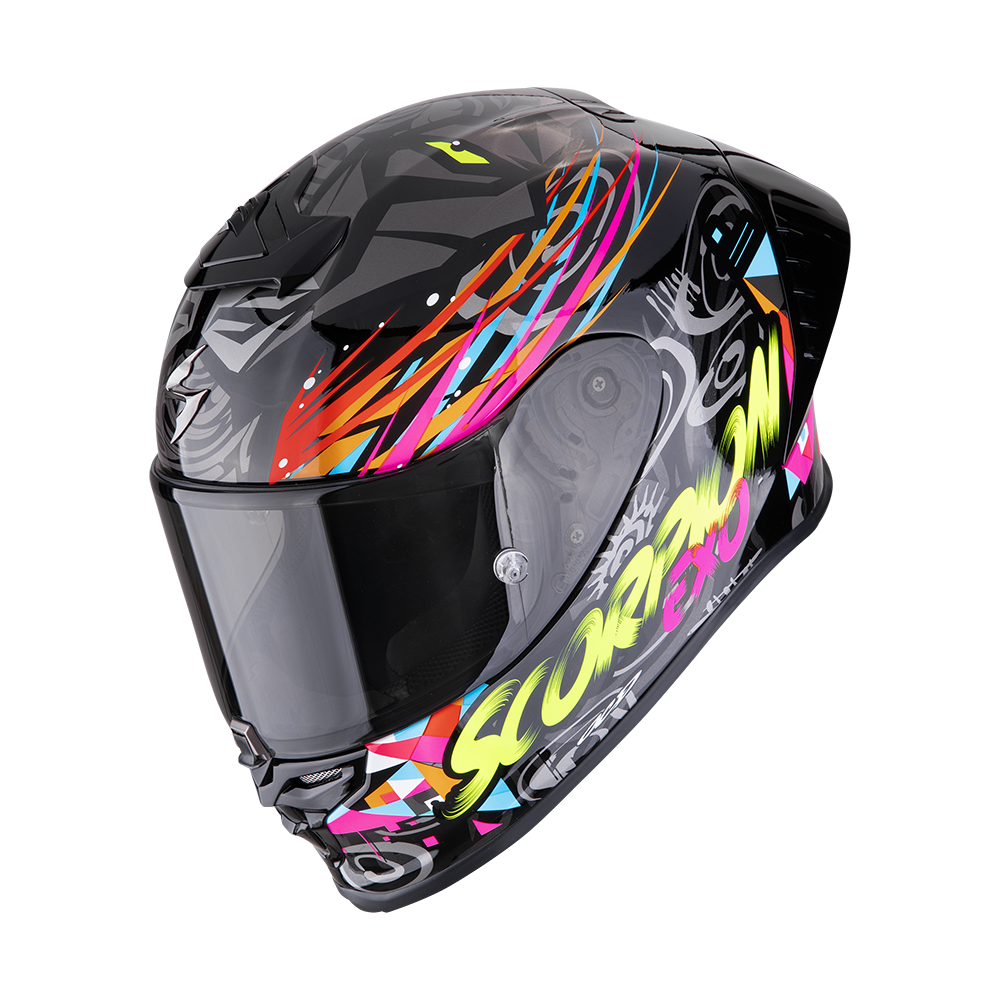 Casco Scorpion EXO-R1 Evo II Air Savage Negro/Azul/Rosa