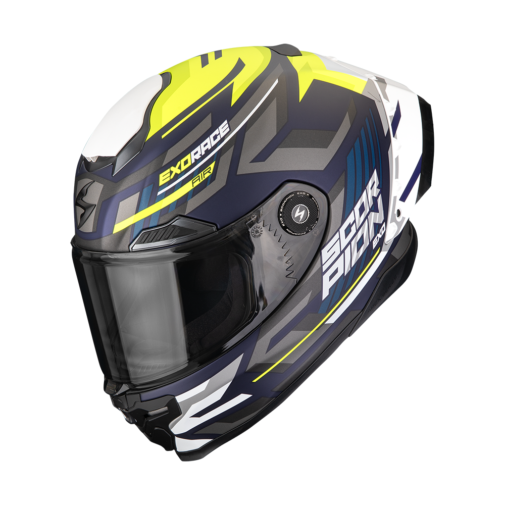 Casco Scorpion Exo-Race Air Kobra Azul Mate/Amarillo Neon