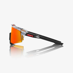 Gafas 100% Speedcraft Polished Traslucido Gris/Negro Mate Lente Hiper Rojo Espejo