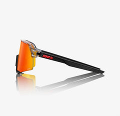 Gafas 100% S3 Polished Gris/negro Mate Traslucido Lente Hiper Rojo Espejo