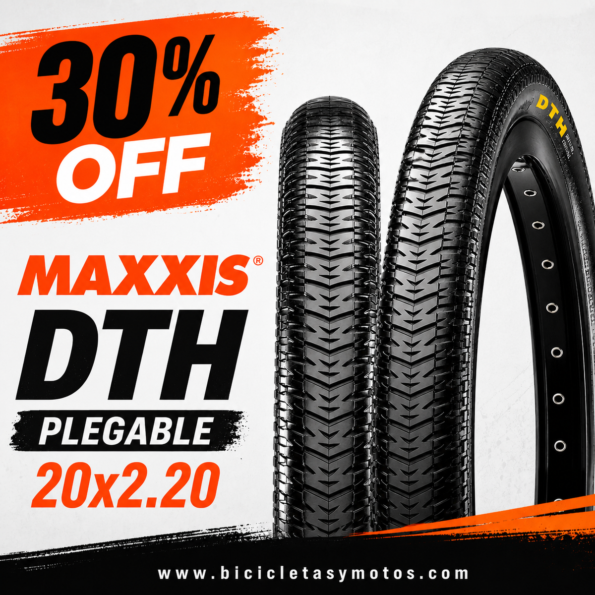 LLanta Maxxis DTH Plegable 20x2.20" Negra