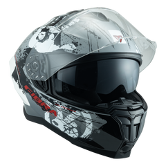 Casco  Fibra Deka Duo Manos Gris/Blanco
