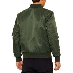 Chaqueta 100% Bomber Zip Verde Militar