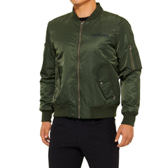 Chaqueta 100% Bomber Zip Verde Militar