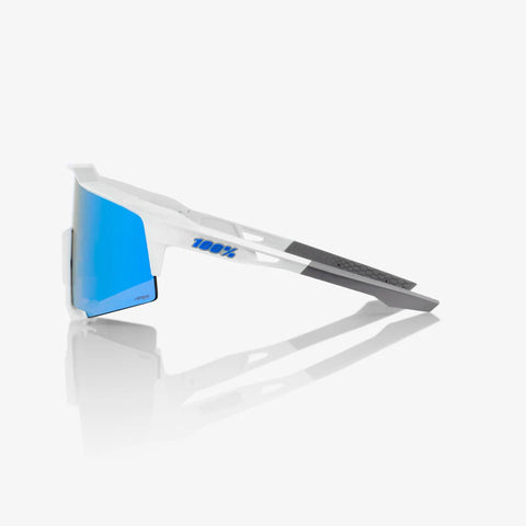 Gafas 100% Speedcraft Mate Blanca Lente Hiper Azul Espejo