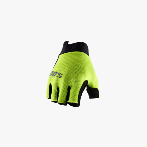 Guantes 100%  Exceeda Gel Dedo Corto Amarillo Neon