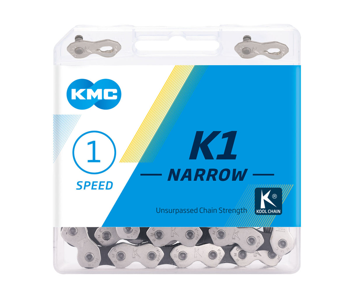 CADENA KMC K1 NARROW 3/32" Plata/Negro