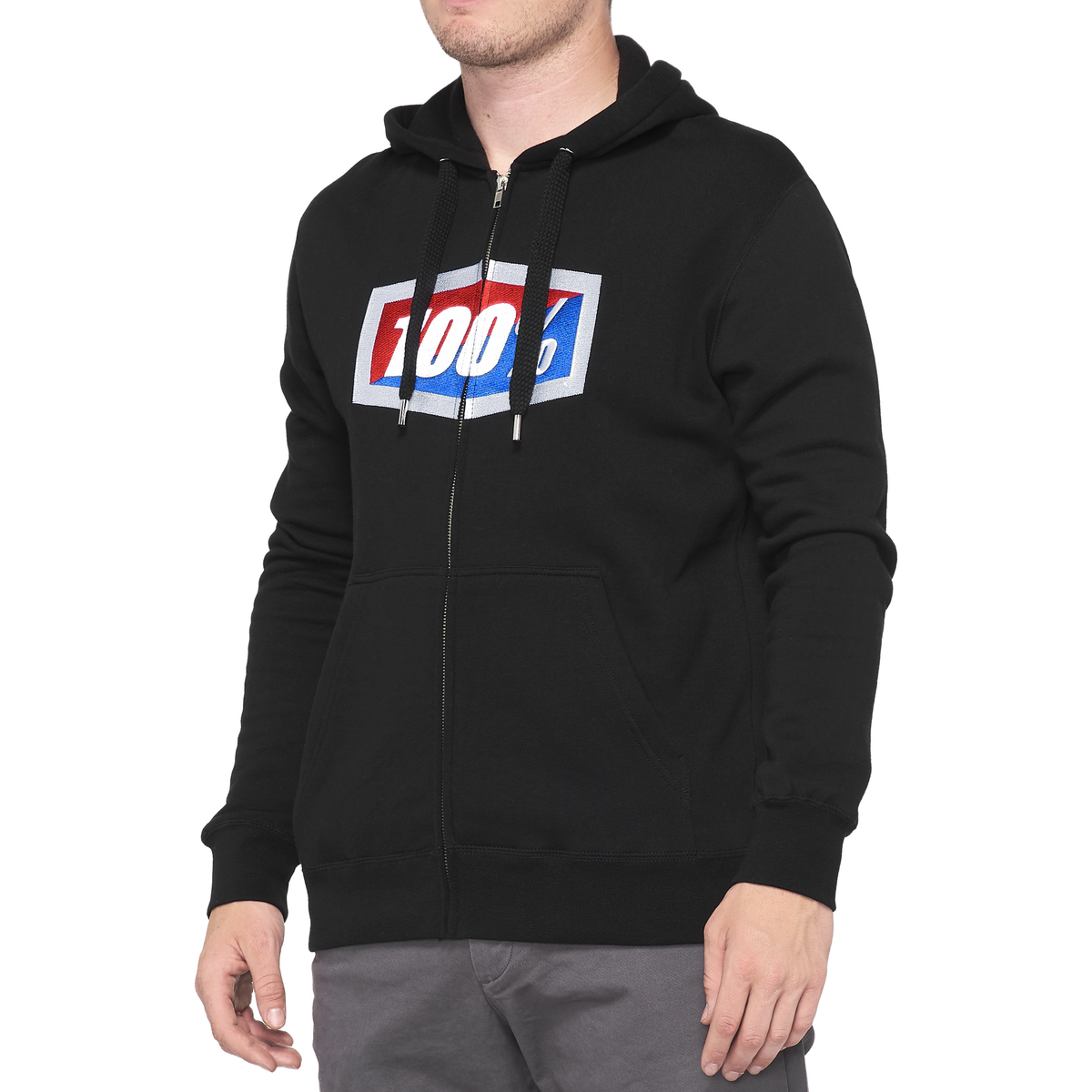 Hoodie 100% Oficial Zip Fleece Negro