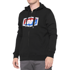 Hoodie 100% Oficial Zip Fleece Negro