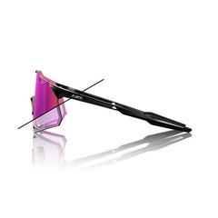 Gafas 100% Hypercraft Negro Gloss Lente Fotocromatico Purpura Espejo