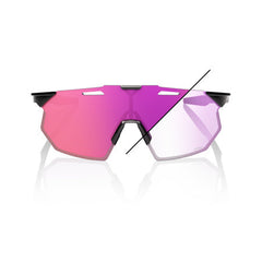 Gafas 100% Hipercraft SQ Negro Gloss Lente Fotocromatico Purpura Espejo