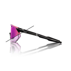 Gafas 100% Hipercraft SQ Negro Gloss Lente Fotocromatico Purpura Espejo
