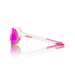 Gafas 100% S2 Blanco/Rosa Lente Hiper Vital Pink Espejo