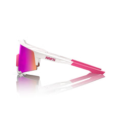 Gafas 100% Speedcraft Blanco/Rosa Mate Lente Hiper Vital Pink Espejo