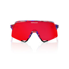 Gafas 100% S3 LE FDJ  Rojo/Azul Brillante Translucent Lente Hiper Rojo Fuego Espejo