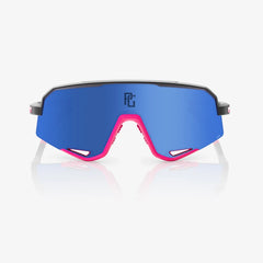 Gafas 100% Slendale Perfect Game Negro Mate/Rosa Lente Hiper Azul Espejo