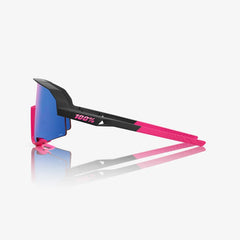 Gafas 100% Slendale Perfect Game Negro Mate/Rosa Lente Hiper Azul Espejo