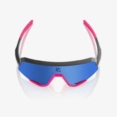 Gafas 100% Slendale Perfect Game Negro Mate/Rosa Lente Hiper Azul Espejo