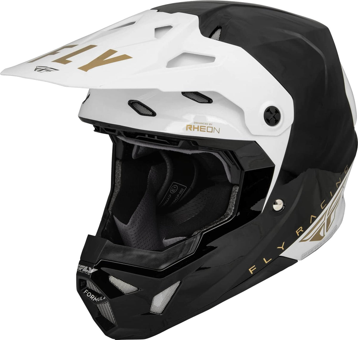 Casco Fly Formula CP Slant Negro/Blanco/Dorado