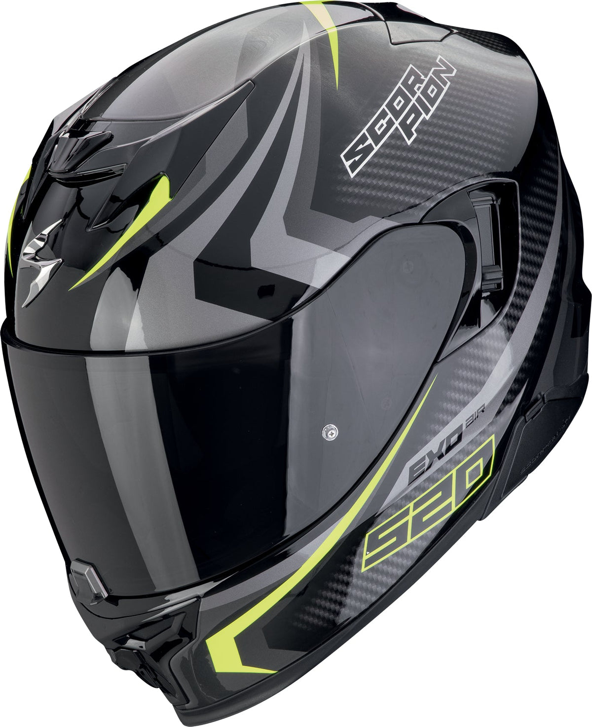 Casco Scorpion EXO-520 Evo Air Terra Negro/Silver/Amarillo Neon